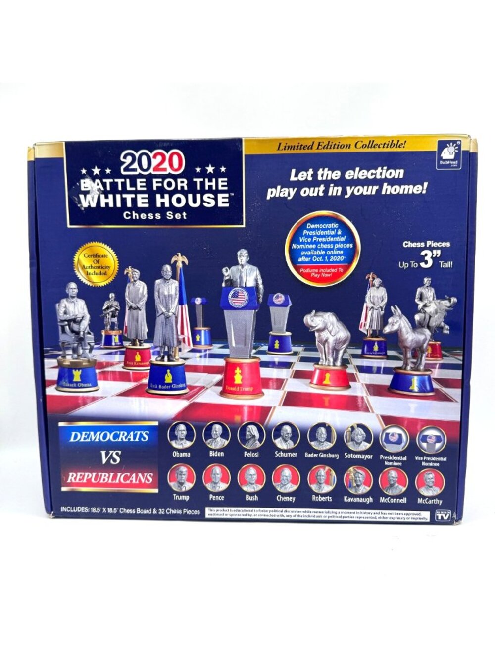 2020 Battle For The White House Chess Set Game President Election  32 Figures
